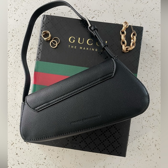 French Connection Faux Leather Alva Shoulder Mini Crossbody Shoulder bag Black - Picture 3 of 8